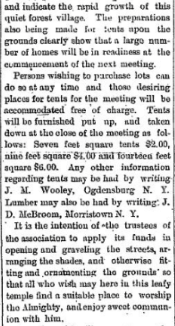 Methodist Camp Meeting at Morristown, NY
