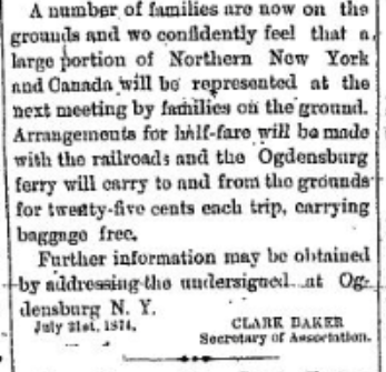 Methodist Camp Meeting at Morristown, NY