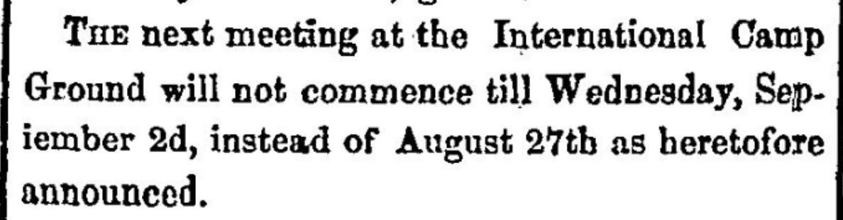 Methodist Camp Meeting at Morristown, NY