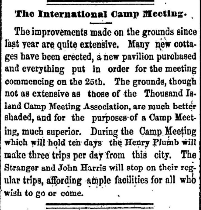 International Camp Meeting near Morristown, NY