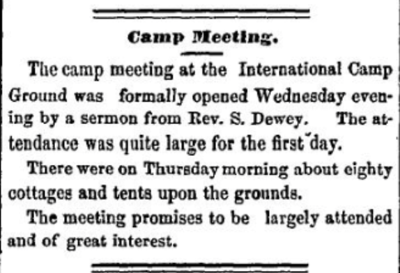 Methodist Camp Meeting near Morristown, NY