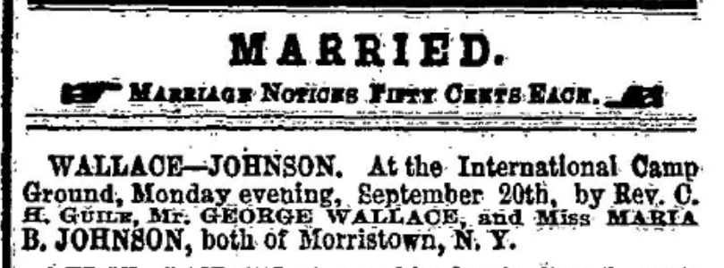 Marriage at International Camp Ground 1875
