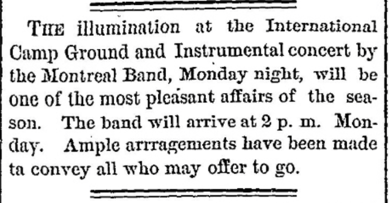 concert and illumination 1877 near Morristown, NY